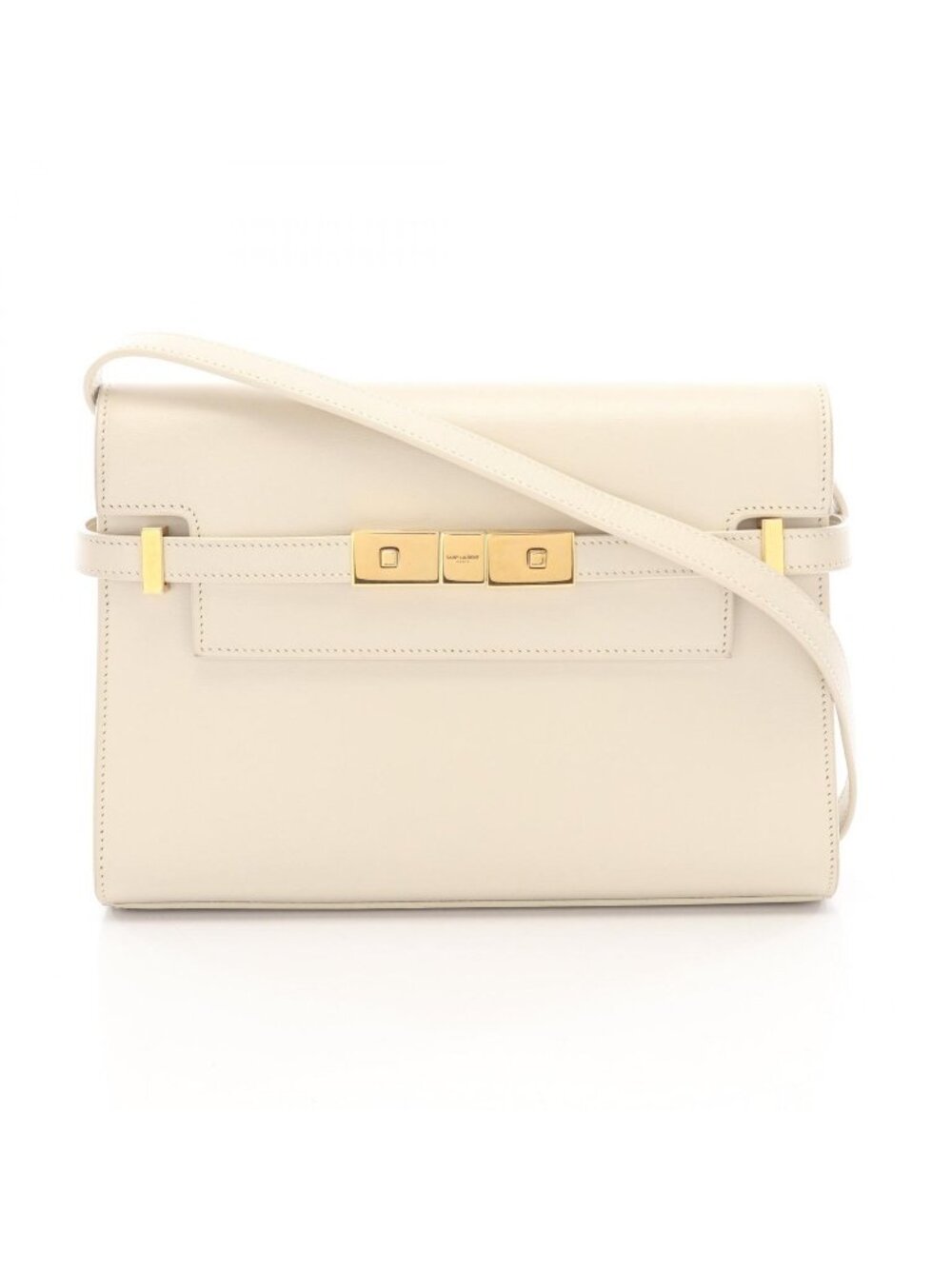 Saint Laurent Paris Shoulder Bag Manhattan Small Off White Leather